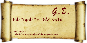 Gáspár Dévald névjegykártya